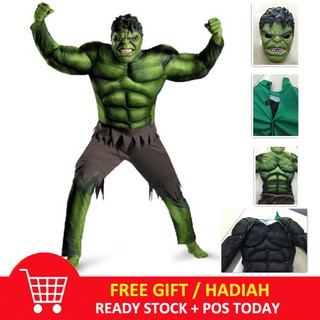 The Avengers Hulk Muscle Mask Costume Kid Halloween Cosplay
