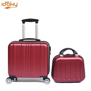 14+17inch Double zipper travel luggage trolley suitcase COD (2)