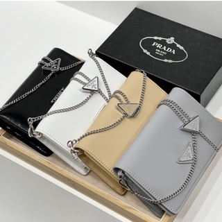 Prada Leather Shoulder Bag Women Mini Purse Fashion Clutch Handbag Designer Crossbody Bag with Chain Strap