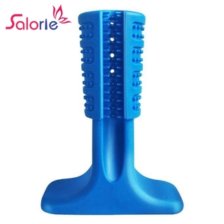 Salorie Pet Toy Silicone Dogs Toothbrush Pet Puppy Teeth Clean Brushing Stick Toy Oral Care Blue and Green