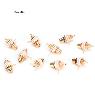 Enrylia 10PCS RCA Female Chassis Panel Mount Jack Socket Connector 24K Gold Plated Hot sale PH