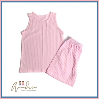 AundreaPH 100% Cotton Mesh Plain Sando and Shorts Terno for Kids 2-7yo (1)