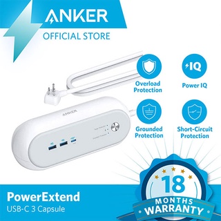 Anker USB C Power Strip Surge Protector for Home Office, PowerExtend USB-C 3 Capsule, 3 Outlets (1)