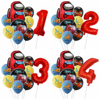 Among Us 1st Number Latex Ballons Set Video Game Birthday Party Supplies Aluminum Balloon for Kids Home Decoration Adult