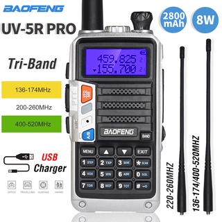 Baofeng UV-5R Pro Tri-Band Walkie Talkie 8W High Power Portable Two Way Radio UV 5R Upgrade Amateur