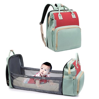 Baby Diaper Bag Moms Backpack Portable Crib Multifunction Mummy Bag Lightweight Baby Bed Waterproof