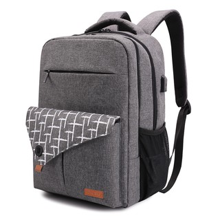 travel bag☄♦Lekesky baby bag mother laptop USB interface backpack large capacity (1)