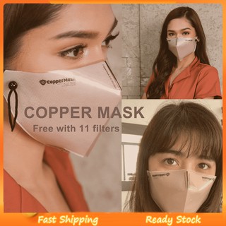On hand Copper Mask Copper Masks Coppermask 2.0 with 11 filter Face mask ANTIMICROBIAL