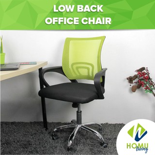 Homu Best Seller LOW BACK Mesh 360 Swivel Function Office Chair with Rollers 625B (1)