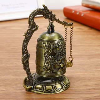 Buddhism Bell Temple Bronze Dragon Bell Clock Carved Statue Lotus Buddha Buddhism Arts Statue Clock Home Decorative Crafts