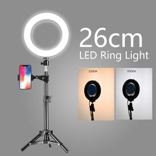 Dimmable 16cm LED Ring Light RK16 Selfie Fill-in Lighting Studio RingLight with Tripod Stand