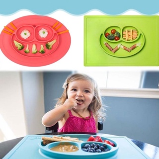 ✽xd 【Fast Delivery】【Free Baby Bib】Health Silicone Material Baby Dining Plate (9)