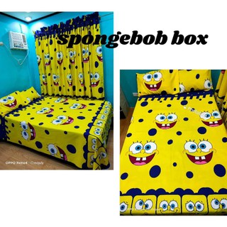 Spongebob Yellow Polkadots 3in1-Pure Canadian Cotton also avail Curtain Blanket Pillow