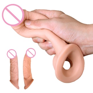 Penis Extender Soft Silicone Reusable Condoms Penis Sleeve Dick Cover Dildo Enlargement Male Cock Ri