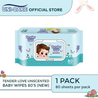 baby diaper baby tender tender Tender Love New Unscented Baby Wipes (Magnifier) 80's Pack of 1