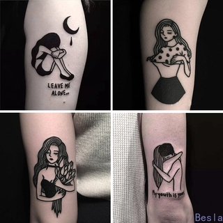 Temporary Tattoo Sticker Waterproof & Cute Cool Girl Sticker Fake Tattoos-Besla (1)