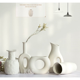 MINI White Ceramic Vases Nordic Minimalism Style Decoration for Centerpieces, Kitchen, Office (2)