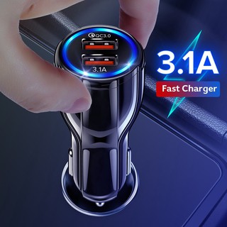 5V 3.1A Car Charger,QC 3.0 Fast Charger Dual USB Fast Charging For Universal Phone iPhone/Andriod (1)