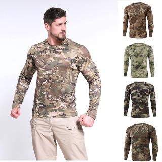 Tactical Camouflage T-shirt Fast Dry Cycling Long Sleeve T Shirt