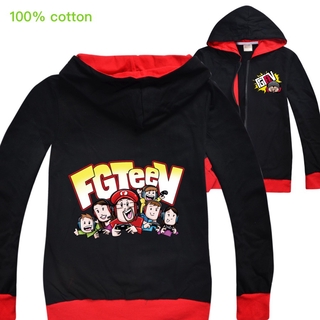 2020 FGTEEV Kids Hooded jacket for boys and girls tops cartoon coat pure cotton