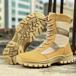 High-top camouflage tactical boots Combat boots Non-slip wear-resistant outdoor hiking boots Training shoes