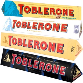 Toblerone 100g | Milk Chocolate, Crunchy Almonds, Dark Chocolate