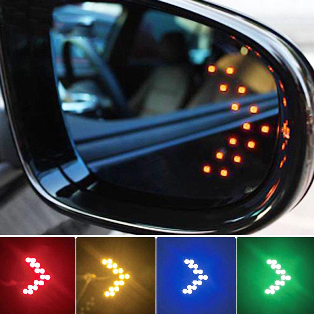 2Pcs Universal Arrow LED Light Car Side Mirror Turn Signals