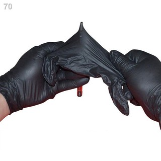 ✤☎10Pcs Washing Gloves Comfortable Rubber Disposable Mechanic Nitrile Gloves Black Dish Washing Glov (3)