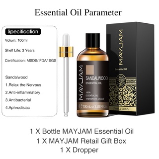 ✶100ML Sandalwood Pure Natural Essential Oil Diffuser Lavender Jasmine Eucalyptus Frankincense Mint