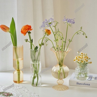Nordic Glass Vase Flower Vase Hydroponic Transparent Plants Vases Desktop Vase Home Decor