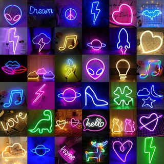 Neon Light Peace Music Note Planet Shape Usb Led Neon Sign For Room Home Party Wedding Decor Gift Ni