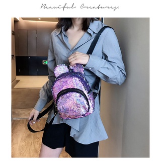children's sequined Mickey ear backpack fashion trend dual-use parent-child small backpack casual female bag