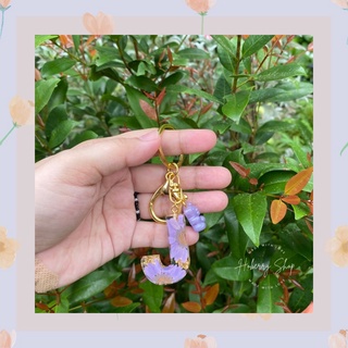 resin initial/letter/number keychain