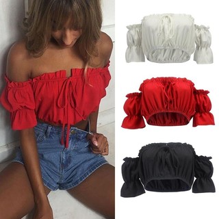 Summer Fashion Strapless Tube Tops Women Bandage Solid Crop Top Women Clothing Pleated Crop Top