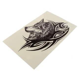 Large Wolf Head Waterproof Temporary Removable Tattoo Body Arm Leg Art Sticker (4)