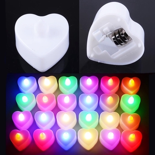 1 pc Creative LED Candle Multicolor Color Lamp Flame Tea Light Wedding Birthday Party Decoration Birthday Party Heart Shape
