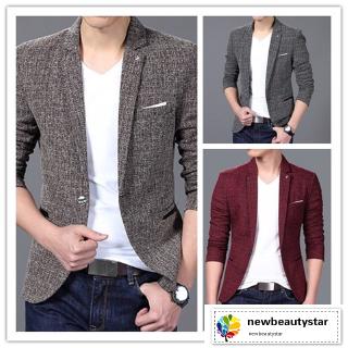 Men's Fit Casual Premium Blazer Jacket Slim Fit Stylish Casual One Button Suit (1)