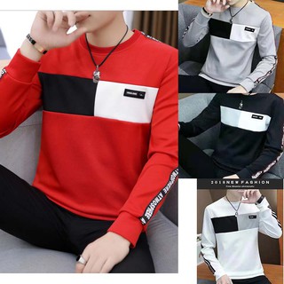 mens fitted plain black fashion business cotton korean Long Sleeves top men's tops