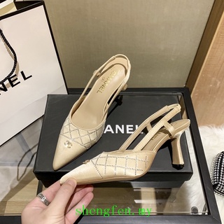 ஐ✸▣2021ssChanel pointed high heel sandals women's shoes (heel height 7cm) 102149