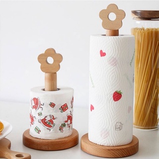 kitchen towel✼◑✢SERI'S Wooden Roll Paper Towel Holder Kitchen/Bathroom Tissue