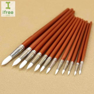 12pcs Fine Wooden Paint Acrylic Watercolor Oil Painting Artists Brushes