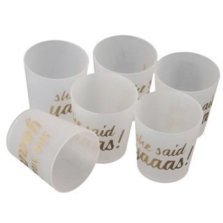 ♘Hellery♘6pcs She Said Yaaas Drinking Cups Bridal Shower Bachelorette Party Accessory
