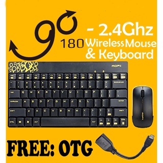 Go180 Wireless Keyboard Mouse, 2.4G Wireless Keyboard and Mouse Combo for Windows and OTG
