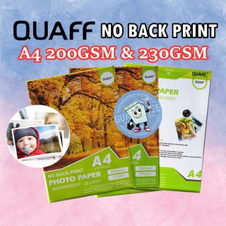 No Back Print Glossy Photo Paper A4 200gsm 230gsm 20 Sheets Quaff Brand (1)
