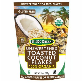EDWARD & SONS Let's Do Organic, 100% Organic Unsweetened Toasted Coconut Flakes, 7 oz (200 g)