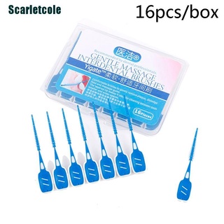 [Scarletcole] 16pcs Interdental Brushes Cleaning Floss Teeth Dental Oral Care Tool