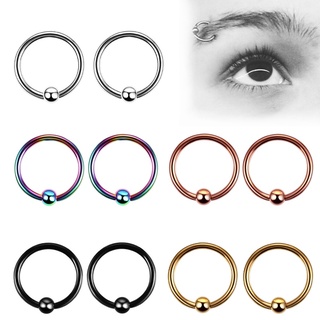 1pcs Personality Unisex Chic Hinge Segment Nose Ring Septum Ball Ear Helix Tragus Stainless Steel Nose Hoop Accessories
