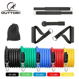 OUTTOBE Stackable Yoga Resistance Bands Set Elastic Exercise Sport Fitness Accessories for Muscle Building & Physical Therapy