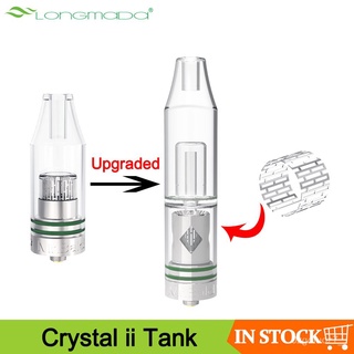 【Ready Stock】▨Original Longmada Crystal ii Tank Quartz Coil Glass For 510 Thread 4D2r