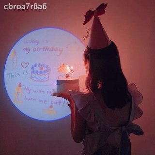 ◈♨✲ins little red book with the same happy birthday projector atmosphere lamp background decoration